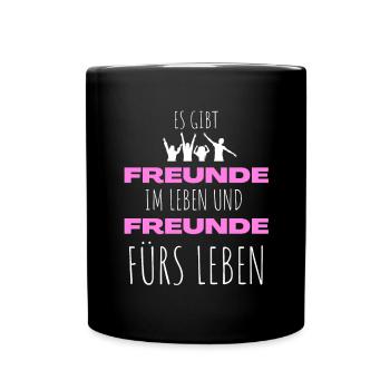 Beste Freunde FREUND Kumpel Kumpels - Tasse einfarbig - Schwarz - Vorne