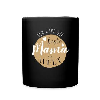 BESTE MAMA - Baby Geschenkidee Muttertag - Tasse einfarbig - Schwarz - Vorne