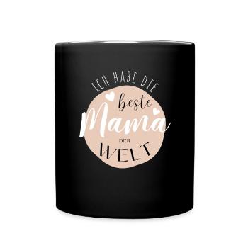 BESTE MAMA - Baby Geschenkidee Muttertag - Tasse einfarbig - Schwarz - Vorne