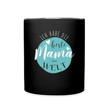 BESTE MAMA - Baby Geschenkidee Muttertag - Tasse einfarbig - Schwarz - Vorne