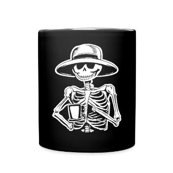 Sarcastique Drôle Squelette Buvant du café expresso - Mug uni - noir - Devant