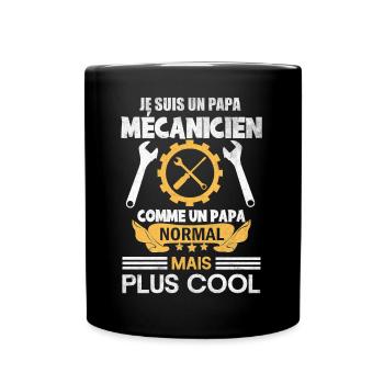 Papa mécanicien comme papa normal mais plus cool - Mug uni - noir - Devant