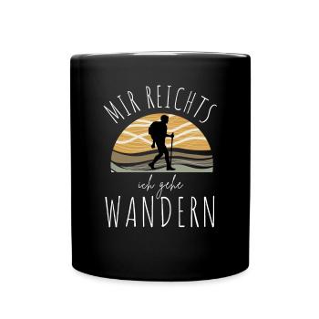 WANDERN Berge Bergsteigen WANDERWEG - Tasse einfarbig - Schwarz - Vorne