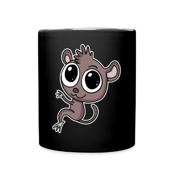 Koboldmaki Koboldmakis Primat - Tasse einfarbig - Schwarz - Vorne
