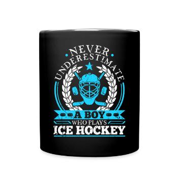 Eishockeyjungen für Eishockeyspieler - Tasse einfarbig - Schwarz - Vorne