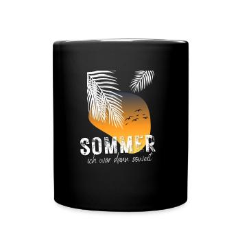 SOMMER ich bin dann soweit - HELLO SUMMER - Tasse einfarbig - Schwarz - Vorne