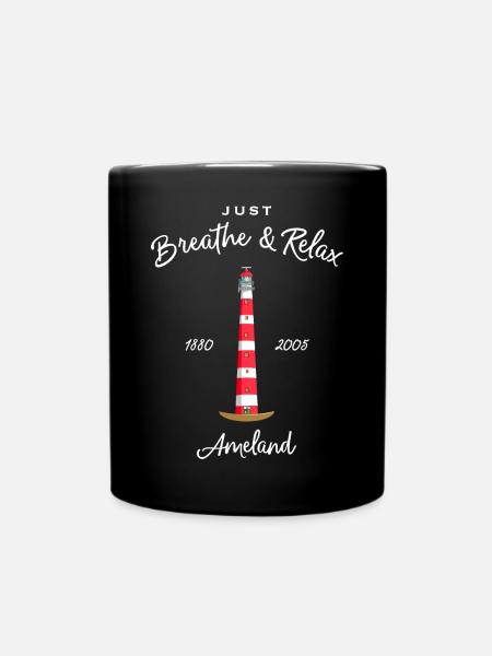Leuchtturm Insel Ameland, Niederlande - Tasse einfarbig - Schwarz