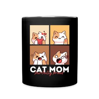 Maman chatte Purfffectly fière - Mug uni - noir - Devant
