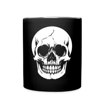 Horror Schädel Schädel Kunst Totenkopf Gothic Heavy Metal - Tasse einfarbig - Schwarz - Vorne
