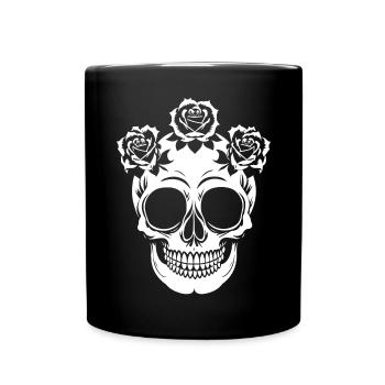 Horror Skull Skull Art Skull Gothic Heavy Metal - Full Colour Mug - black - Front