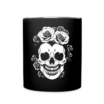 Horror Skull Skull Art Skull Gothic Heavy Metal - Full Colour Mug - black - Front