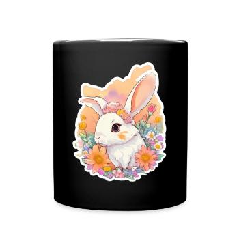 kleines Häschen - Tasse einfarbig - Schwarz - Vorne