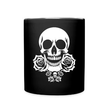 Horror Skull Skull Art Skull Gothic Heavy Metal - Full Colour Mug - black - Front