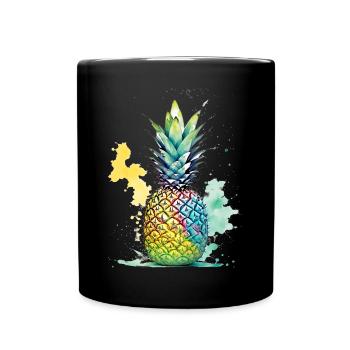 Ananas - Tasse einfarbig - Schwarz - Vorne