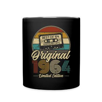 Original 1964 Vintage Jahrgang Retro Geburtstag - Tasse einfarbig - Schwarz - Vorne