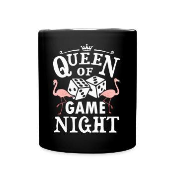 Queen Of Game Night Flamingo Broad Player - Full Colour Mug - black - Front