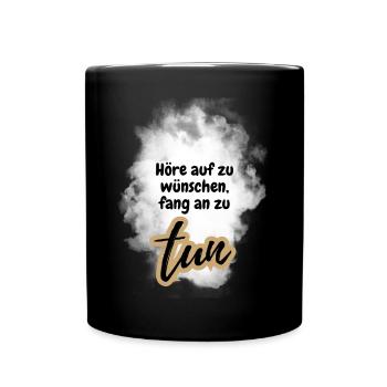 POSITIVE EINSTELLUNG MINDSET Motivation - Tasse einfarbig - Schwarz - Vorne