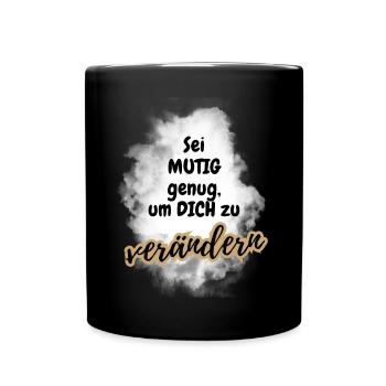 POSITIVE EINSTELLUNG MINDSET Motivation - Tasse einfarbig - Schwarz - Vorne