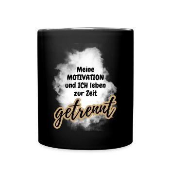 POSITIVE EINSTELLUNG MINDSET Motivation - Tasse einfarbig - Schwarz - Vorne