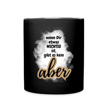 POSITIVE EINSTELLUNG MINDSET Motivation - Tasse einfarbig - Schwarz - Vorne