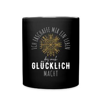 Wegweiser Motivation - VEGVISIR - Tasse einfarbig - Schwarz - Vorne