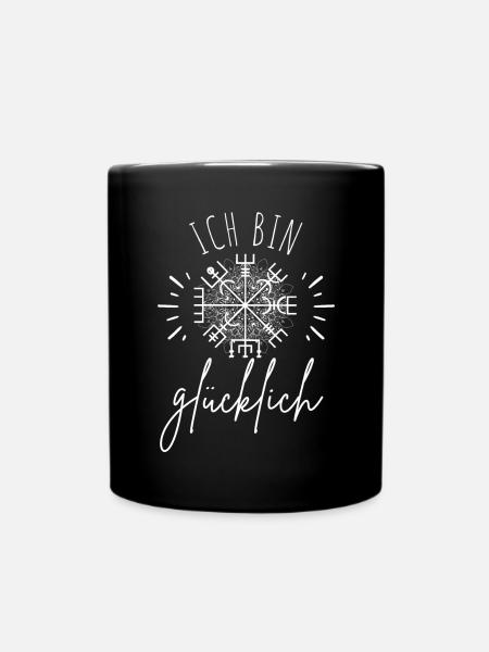 Wegweiser Motivation - VEGVISIR - Tasse einfarbig - Schwarz