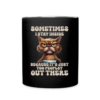 Cat Funny Saying - Full Colour Mug - black - Front