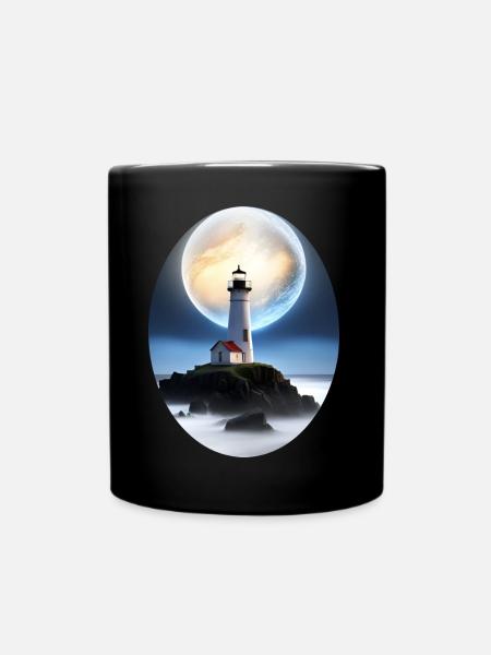 Leuchtturm - Tasse einfarbig - Schwarz
