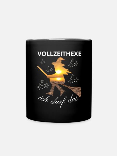 VOLLZEITHEXE ich darf das HEXE HEXEN hexen - Tasse einfarbig - Schwarz