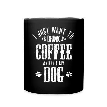 Coffee and Dog Lover Graphic - Full Colour Mug - black - Front