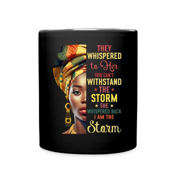 Femme noire fiere et forte - Mug uni - noir - Devant