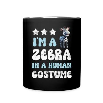 Zebra - Tasse einfarbig - Schwarz - Vorne