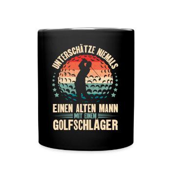 Golf Golfer - Tasse einfarbig - Schwarz - Vorne
