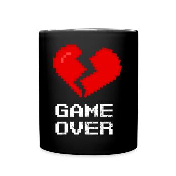 Relations Single Pixel Pixel Cœur brisé pixélisé - Mug uni - noir - Devant
