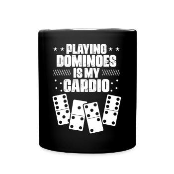 Domino Spiel Design - Tasse einfarbig - Schwarz - Vorne
