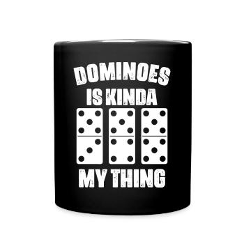 Domino Spiel Design - Tasse einfarbig - Schwarz - Vorne