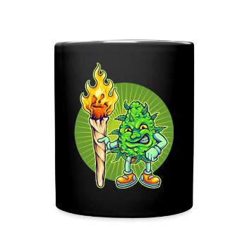 Cannabis Marijuana Weed Smoking - Full Colour Mug - black - Front