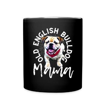Bulldogge Bulldog Bulldoggen Mama - Tasse einfarbig - Schwarz - Vorne
