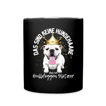 Bulldogge Bulldog Bulldoggen Mama Papa - Tasse einfarbig - Schwarz - Vorne