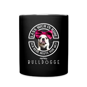 Bulldogge Bulldog Bulldoggen - Tasse einfarbig - Schwarz - Vorne