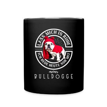 Bulldogge Bulldog Bulldoggen - Tasse einfarbig - Schwarz - Vorne