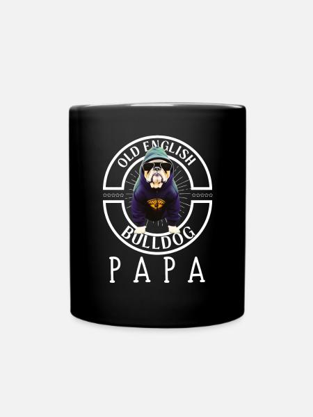 Bulldogge Bulldog Bulldoggen Papa - Tasse einfarbig - Schwarz