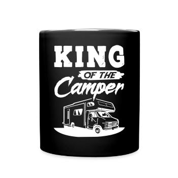 King of The Camper - Tasse einfarbig - Schwarz - Vorne