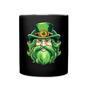 Leprechaun de la Saint-Patrick avec chapeau haut de forme - Mug uni - noir - Devant
