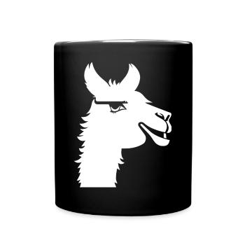 Drôle de lama Silhouette Cheeky Fun Lamas - Mug uni - noir - Devant