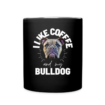 Bulldog J’AIME LE CAFÉ ET MON Bulldog Bulldogs - Mug uni - noir - Devant