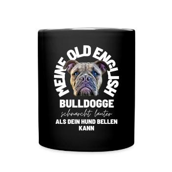 Bulldog SNORES LOUDER ... Bulldog Bulldogs - Full Colour Mug - black - Front