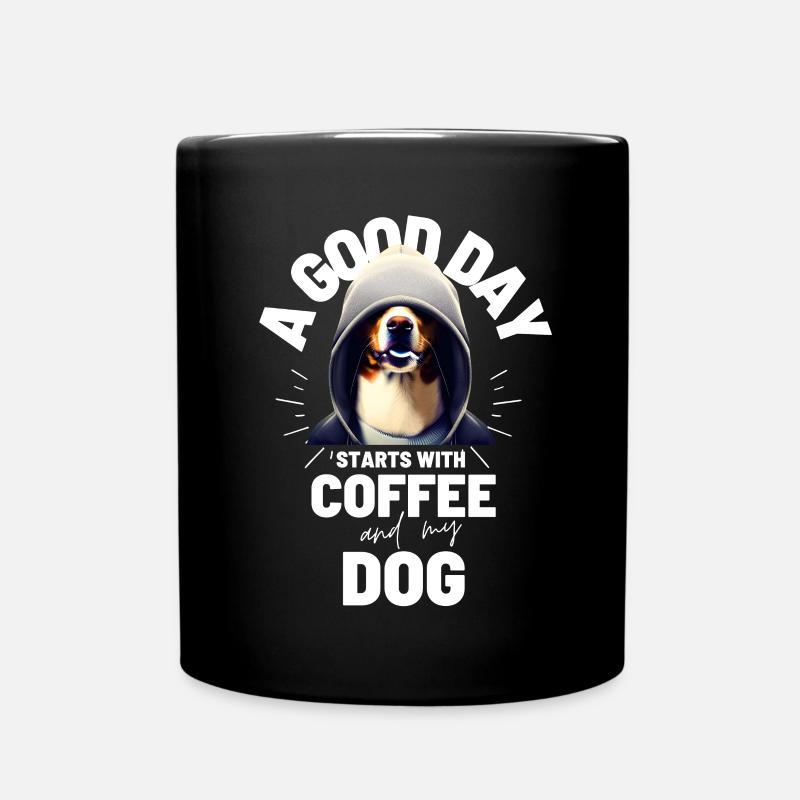 UNE BONNE JOURNÉE COMMENCE... DOG Dog Café - Mug uni - noir