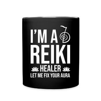 Reiki Meister Superkraft | Reikimeister Geschenke - Tasse einfarbig - Schwarz - Vorne