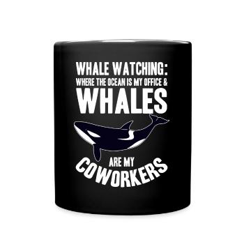 Wale beobachten | Wal Meerestier Meer Geschenke - Tasse einfarbig - Schwarz - Vorne